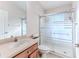 Clean bathroom, featuring a walk-in shower and wood vanity at 262 Hartford Ct, Spring Hill, FL 34609