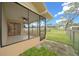 Relaxing screened porch with tiled floor and ceiling fan, overlooking backyard at 359 Portland Ave, Spring Hill, FL 34606