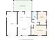 Floor plan showcasing a living room, kitchen, dining area, two bedrooms, and a screened porch at 5461 Colchester Ave, Spring Hill, FL 34608