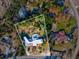 Aerial view highlighting home's footprint and lot size at 7815 Tanglewood Dr, New Port Richey, FL 34654
