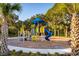 playground with modern equipment under a shade structure at 10017 Zennia Ln, Parrish, FL 34219