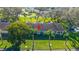 Aerial view showcasing a villa's location and surrounding landscape at 11445 Orleans Ln, Port Richey, FL 34668