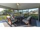 Relaxing screened patio with comfortable seating for enjoying the outdoors at 2595 Royal Liverpool Dr, Tarpon Springs, FL 34688