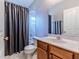 Simple bathroom with a single vanity and shower/tub combo at 13793 Dunwoody Dr, Spring Hill, FL 34609
