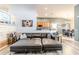 Spacious living room with a sectional sofa and kitchen view at 13793 Dunwoody Dr, Spring Hill, FL 34609