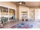 Relaxing patio with seating area and view of backyard at 13793 Dunwoody Dr, Spring Hill, FL 34609