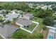 Aerial view of home and neighborhood, showing privacy at 18732 Dobson Dr, Hudson, FL 34667