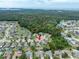 Aerial view of home and neighborhood, highlighting location at 18732 Dobson Dr, Hudson, FL 34667