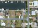 Aerial view of waterfront lot in a residential community at 4270 Paradise Cir, Hernando Beach, FL 34607