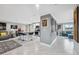 Open-concept living area with a kitchen island and comfortable seating at 4270 Paradise Cir, Hernando Beach, FL 34607
