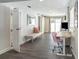 Home office features built-in workspace and barn door at 4602 W Hawthorne Rd, Tampa, FL 33611