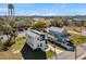 Aerial view of two new construction homes from above at 5742 Meadowlane St, New Port Richey, FL 34652