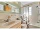 Bright bathroom with updated vanity and shower at 6650 Hickorywood Ln # 6650, New Port Richey, FL 34653