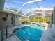 Relaxing pool and patio area with seating and a screened enclosure at 9139 Rhett Ln, Weeki Wachee, FL 34613