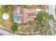 Aerial view showing home with pool and large backyard at 12529 Shadow Ridge Blvd, Hudson, FL 34669
