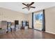 Bright bedroom with large window and ceiling fan at 1333 Normandy Blvd, Holiday, FL 34691