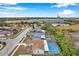 Aerial view of house with pool, showcasing neighborhood and surrounding landscape at 2643 Narcissus Dr, Holiday, FL 34691