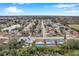 Aerial view showcasing a neighborhood with a house featuring a pool at 2643 Narcissus Dr, Holiday, FL 34691