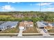 Aerial view of single Gathering home in residential neighborhood at 2643 Narcissus Dr, Holiday, FL 34691