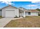 Newly renovated single-story home with gray and white exterior, and a two-car garage at 2643 Narcissus Dr, Holiday, FL 34691