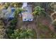 House with large backyard, viewed from above at 405 Pine S Ave, Oldsmar, FL 34677