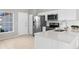 Modern kitchen featuring stainless steel appliances and white cabinets at 5948 Lyon Rd, Spring Hill, FL 34606
