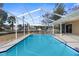 Relaxing swimming pool with a screened enclosure at 5948 Lyon Rd, Spring Hill, FL 34606