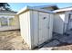 Small metal storage shed in backyard at 7714 Jasmine Blvd, Port Richey, FL 34668