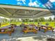 Enjoy outdoor dining under a shaded pavilion with picnic tables at 1413 Morning Rose Pl, Trinity, FL 34655