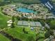 Aerial view of community tennis courts at 1413 Morning Rose Pl, Trinity, FL 34655