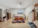 Primary bedroom with king-size bed, exposed brick wall, and plenty of storage at 18923 Rolling Oak Dr, Hudson, FL 34667