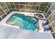 Inviting pool and spa with screened enclosure at 22770 Skyview Cir, Brooksville, FL 34602