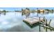 Wooden dock extending into calm canal waters with surrounding houses visible at 3265 Gardenia Dr, Hernando Beach, FL 34607