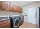 Laundry room with washer, dryer, and cabinets at 3414 Graycliff Ln, Brandon, FL 33511