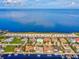Aerial view of waterfront homes and community at 4430 Floramar Ter, New Port Richey, FL 34652