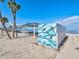 Beachfront picnic area with dolphin mural at 4430 Floramar Ter, New Port Richey, FL 34652