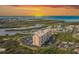 Aerial view of waterfront condo at sunset at 4516 Seagull Dr # 417, New Port Richey, FL 34652