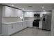 Updated kitchen featuring white cabinets and stainless steel appliances at 8703 Robilina Rd, Port Richey, FL 34668