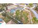 Aerial view of a single-Gathering home with a pool and large backyard at 12312 Millington Ave, Weeki Wachee, FL 34614