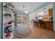 Kitchen with breakfast bar, tile floor, and view of backyard at 1318 Altoona Ave, Spring Hill, FL 34609