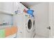 Convenient laundry room with washer, dryer, and utility sink at 609 Salt Lake Dr, Tarpon Springs, FL 34689