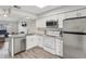 Modern kitchen with stainless steel appliances and white cabinets at 6428 Gloria Dr # 26, New Port Richey, FL 34653