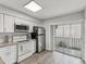 Modern kitchen with stainless steel appliances and white cabinets at 6428 Gloria Dr # 26, New Port Richey, FL 34653