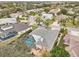 Aerial view showcasing the home's private backyard and pool area at 8831 Bel Meadow Way, Trinity, FL 34655