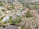 Aerial view of community, highlighting the house's waterfront location at 8831 Bel Meadow Way, Trinity, FL 34655