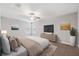 King-size bed in a tranquil bedroom with calming decor at 9173 Shadyside Ln, Land O Lakes, FL 34637