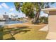 Spacious backyard with canal views and a dock at 13637 Lagoon Dr, Hudson, FL 34667