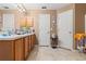 Bathroom with double vanity, shower, and ample storage at 4372 Odin St, Spring Hill, FL 34608