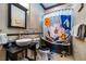 Updated bathroom with clawfoot tub, stylish shower curtain, and modern vanity at 5287 Tuna Ln, Weeki Wachee, FL 34607