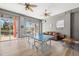 Game room with ping pong table and leather sofa at 5287 Tuna Ln, Weeki Wachee, FL 34607
